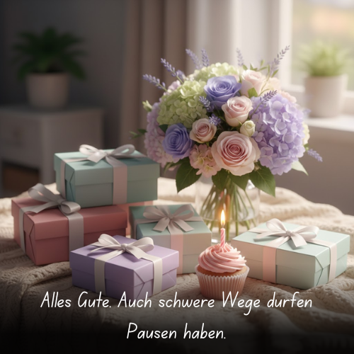 Alles Gute. Auch schwere Wege dürfen Pausen haben