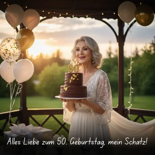 Alles Liebe zum 50. Geburtstag, mein Schatz!