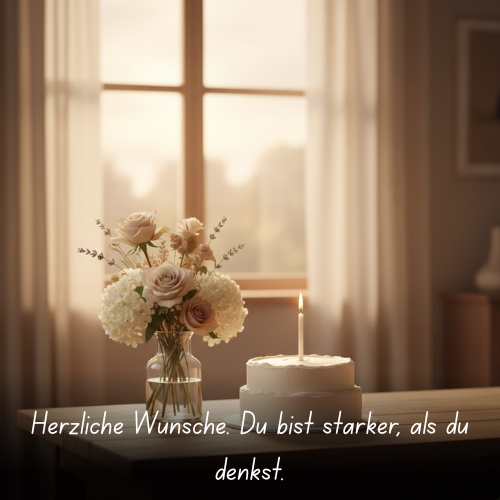 Herzliche Wünsche. Du bist stärker, als du denkst