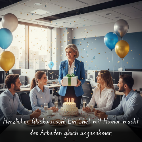 Congratulations! A boss with a sense of humor makes work much more pleasant.
