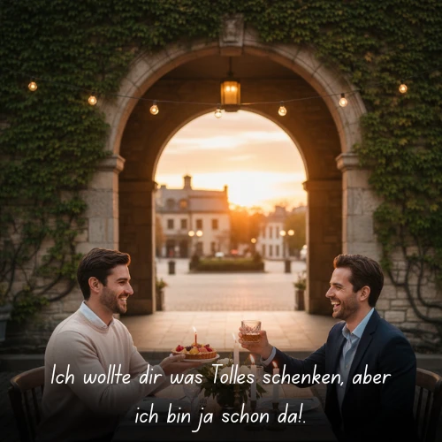 Ich wollte dir was Tolles schenken, aber ich bin ja schon da!