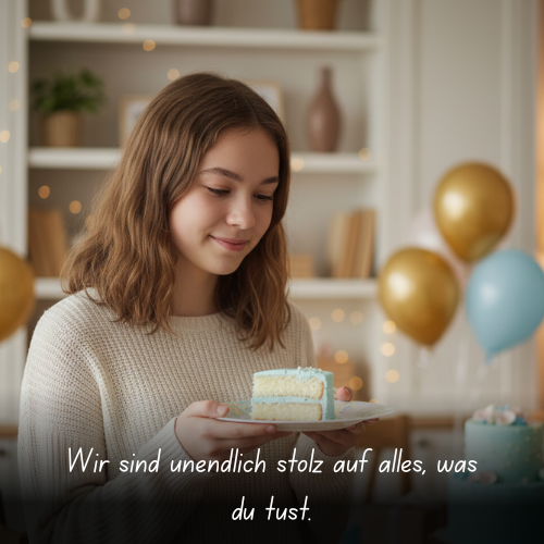 Wir sind unendlich stolz auf alles, was du tust