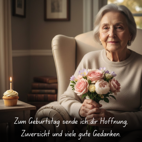 Zum Geburtstag sende ich dir Hoffnung, Zuversicht und viele gute Gedanken