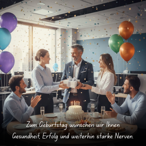For your birthday we wish you health, success and continued strong nerves