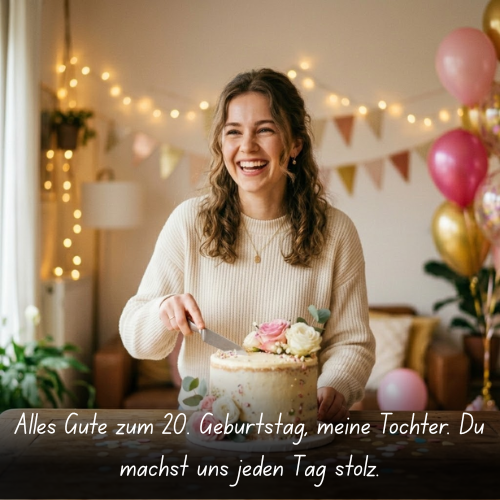 Alles Gute zum 20. Geburtstag, meine Tochter. Du machst uns jeden Tag stolz