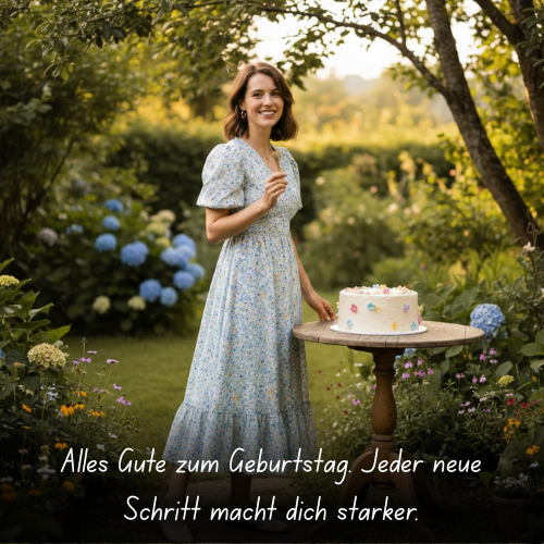 Alles Gute zum Geburtstag. Jeder neue Schritt macht dich stärker