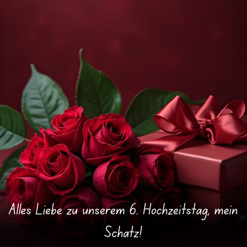 Alles Liebe zu unserem 6. Hochzeitstag, mein Schatz!
