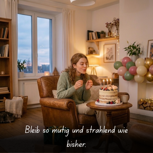 Bleib so mutig und strahlend wie bisher