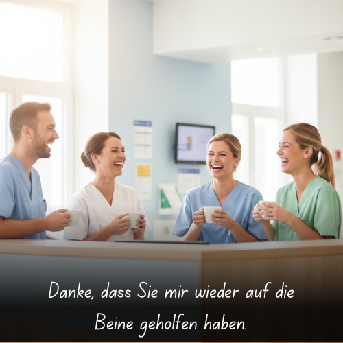 Danke, dass Sie mir wieder auf die Beine geholfen haben