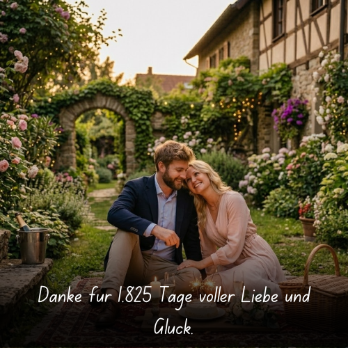 Danke für 1.825 Tage voller Liebe und Glück