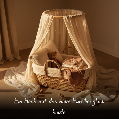 Ein Hoch auf das neue Familienglück heute
