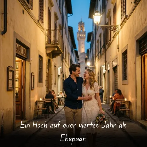Ein Hoch auf euer viertes Jahr als Ehepaar