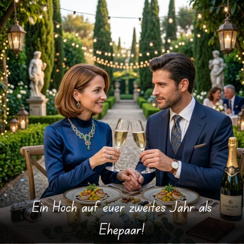 Ein Hoch auf euer zweites Jahr als Ehepaar!
