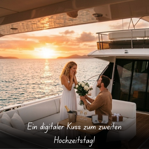 Ein digitaler Kuss zum zweiten Hochzeitstag!