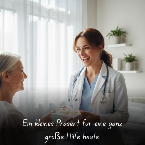 Ein kleines Präsent für eine ganz große Hilfe heute