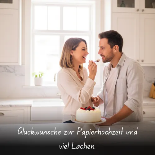 Glückwünsche zur Papierhochzeit und viel Lachen