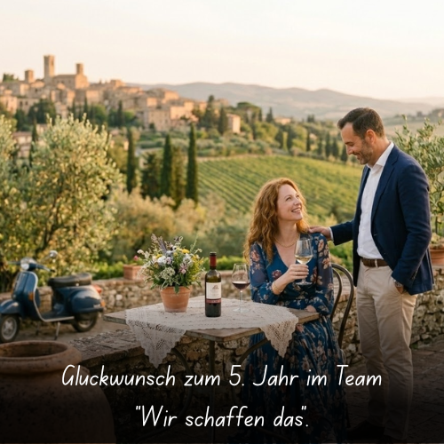 Glückwunsch zum 5. Jahr im Team _Wir schaffen das