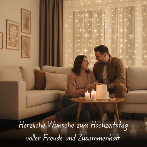 Herzliche Wünsche zum Hochzeitstag voller Freude und Zusammenhalt