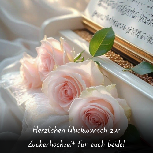 Herzlichen Glückwunsch zur Zuckerhochzeit für euch beide!