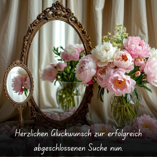 Herzlichen Glückwunsch zur erfolgreich abgeschlossenen Suche nun