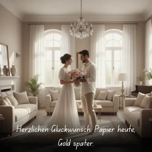 Herzlichen Glückwunsch. Papier heute, Gold später