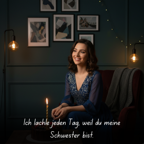 Ich lächle jeden Tag, weil du meine Schwester bist