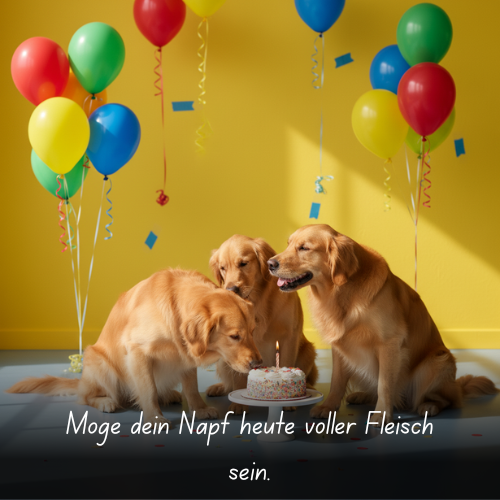 Möge dein Napf heute voller Fleisch sein