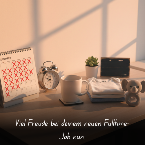 Viel Freude bei deinem neuen Fulltime-Job nun