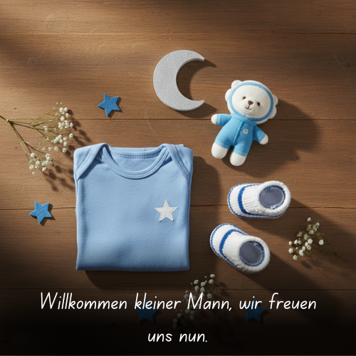 Willkommen kleiner Mann, wir freuen uns nun