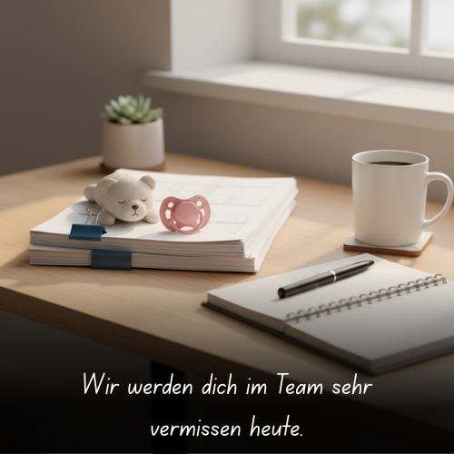 Wir werden dich im Team sehr vermissen heute