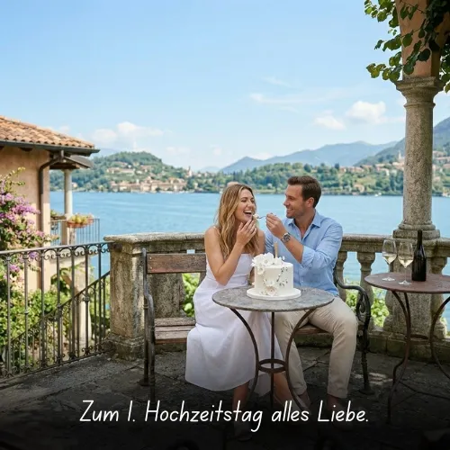 Zum 1. Hochzeitstag alles Liebe