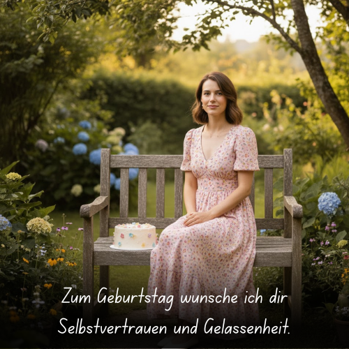 Zum Geburtstag wünsche ich dir Selbstvertrauen und Gelassenheit