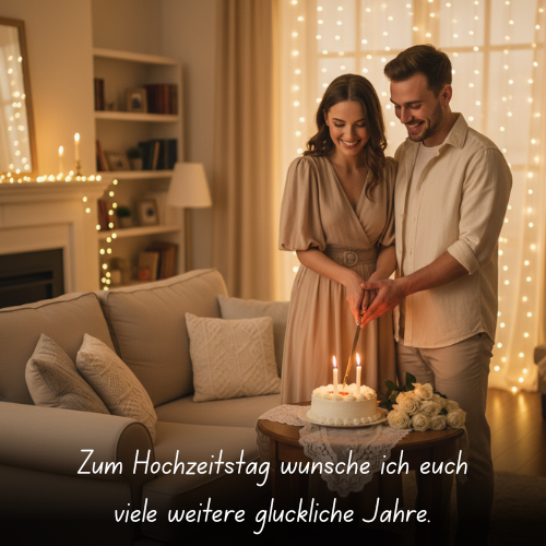 Zum Hochzeitstag wünsche ich euch viele weitere glückliche Jahre