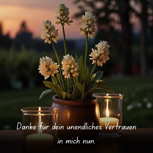 Danke für dein unendliches Vertrauen in mich nun