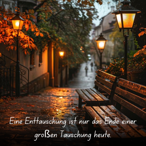 Eine Enttäuschung ist nur das Ende einer großen Täuschung heute