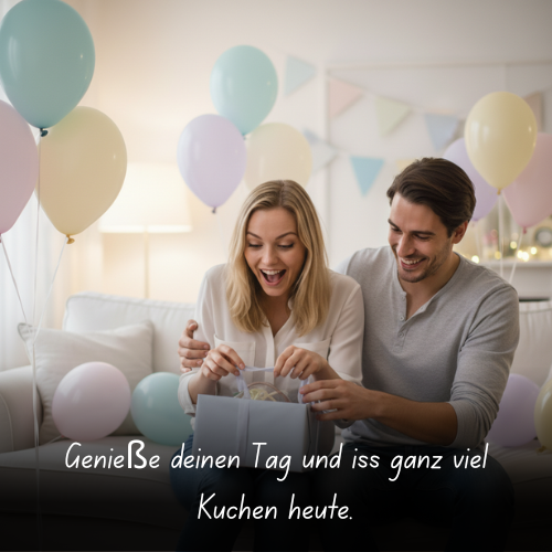 Genieße deinen Tag und iss ganz viel Kuchen heute