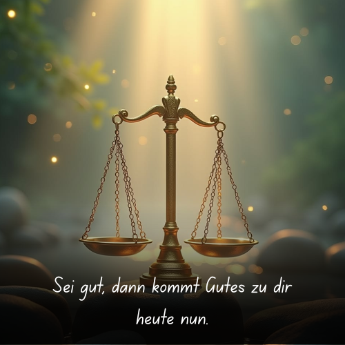 Sei gut, dann kommt Gutes zu dir heute nun