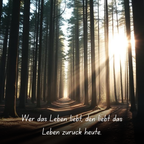 Wer das Leben liebt, den liebt das Leben zurück heute