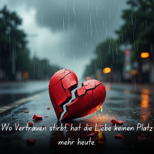 Wo Vertrauen stirbt, hat die Liebe keinen Platz mehr heute