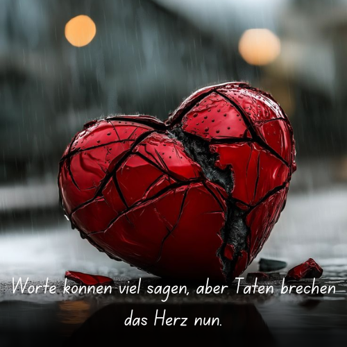 Worte können viel sagen, aber Taten brechen das Herz nun