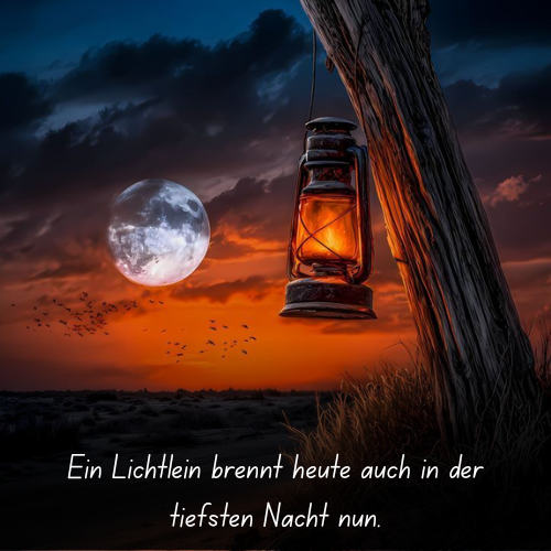 Ein Lichtlein brennt heute auch in der tiefsten Nacht nun