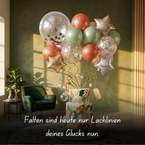 Falten sind heute nur Lachlinien deines Glücks nun
