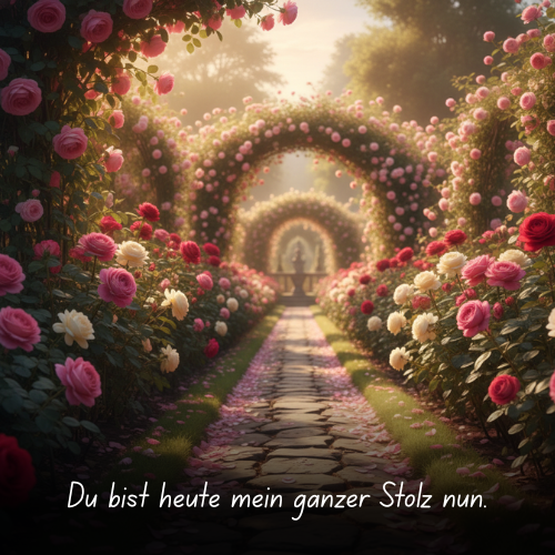Du bist heute mein ganzer Stolz nun.