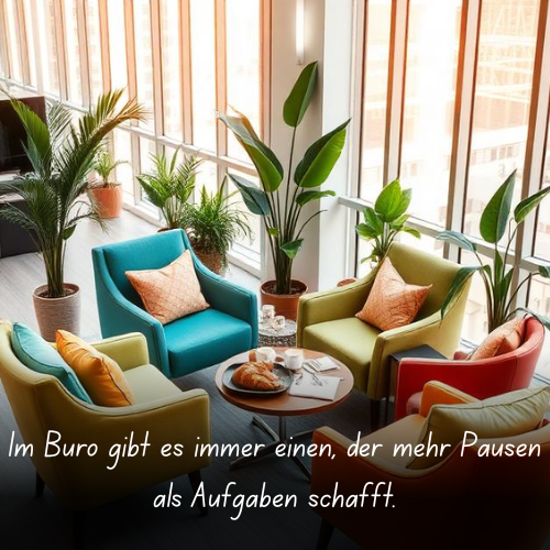 Im Büro gibt es immer einen, der mehr Pausen als Aufgaben schafft