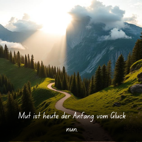 Mut ist heute der Anfang vom Glück nun