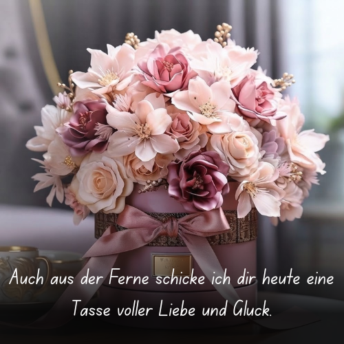 Auch aus der Ferne schicke ich dir heute eine Tasse voller Liebe und Glück