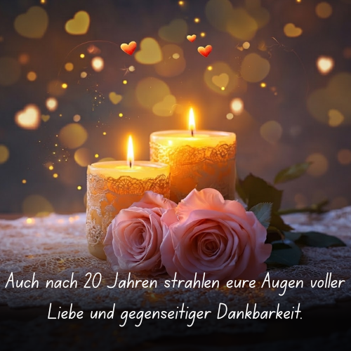 Auch nach 20 Jahren strahlen eure Augen voller Liebe und gegenseitiger Dankbarkeit