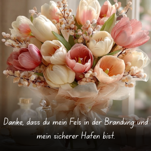 Danke, dass du mein Fels in der Brandung und mein sicherer Hafen bist