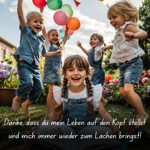 Danke, dass du mein Leben auf den Kopf stellst und mich immer wieder zum Lachen bringst!