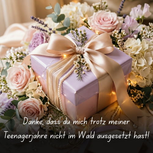 Danke, dass du mich trotz meiner Teenagerjahre nicht im Wald ausgesetzt hast!